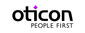 Oticon hearing aid logo.